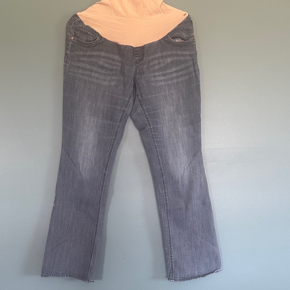 Oh Baby by Motherhood Gray Flare Jeans